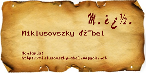Miklusovszky Ábel névjegykártya